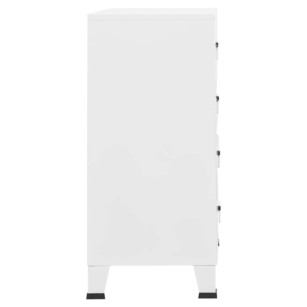 Cassettiera Industriale Bianca 78x40x93 cm in Metallo | homemem39