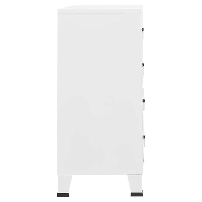 Cassettiera Industriale Bianca 78x40x93 cm in Metallo | homemem39