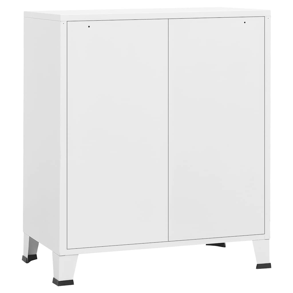 Cassettiera Industriale Bianca 78x40x93 cm in Metallo - homemem39