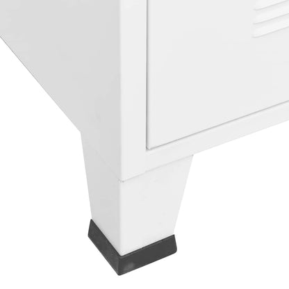 Cassettiera Industriale Bianca 78x40x93 cm in Metallo | homemem39