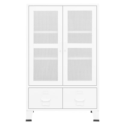 Armadio Classificatore Industriale Bianco 70x40x115 cm Metallo | homemem39