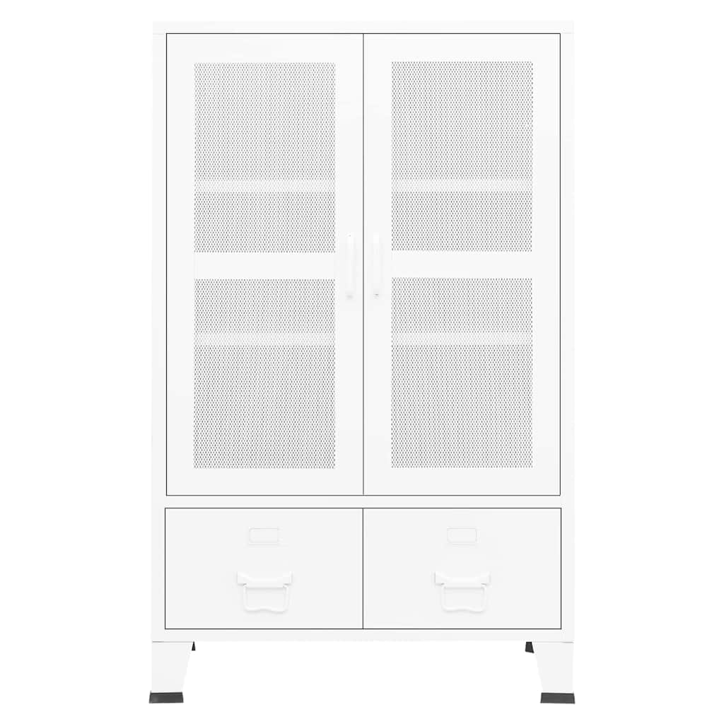 Armadio Classificatore Industriale Bianco 70x40x115 cm Metallo