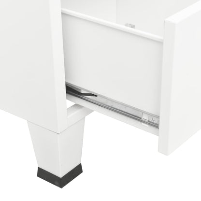 Armadio Classificatore Industriale Bianco 70x40x115 cm Metallo | homemem39