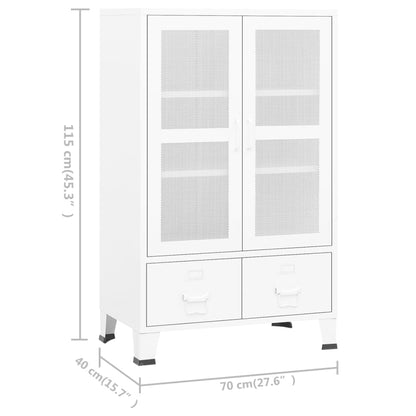 Armadio Classificatore Industriale Bianco 70x40x115 cm Metallo | homemem39