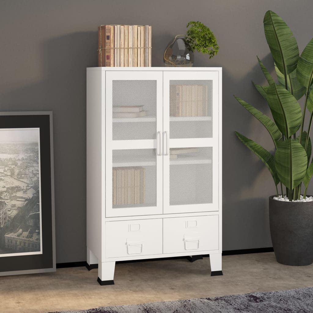 Armadio Classificatore Industriale Bianco 70x40x115 cm Metallo | homemem39