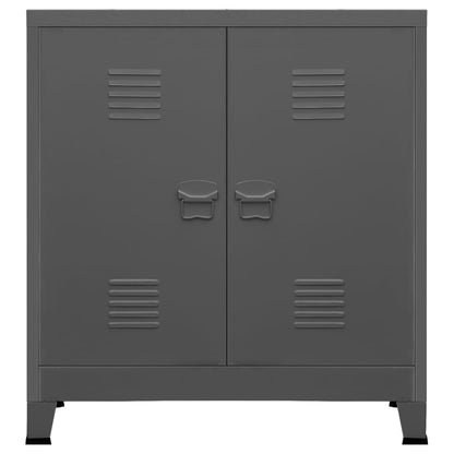 Anthracite Industrial Filing Cabinet 90x40x100 cm in Steel
