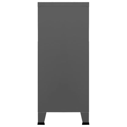 Anthracite Industrial Filing Cabinet 90x40x100 cm in Steel