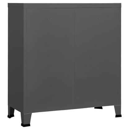 Anthracite Industrial Filing Cabinet 90x40x100 cm in Steel