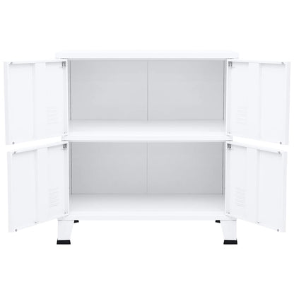Armadio Classificatore Industriale Bianco 75x40x80 cm Acciaio - homemem39
