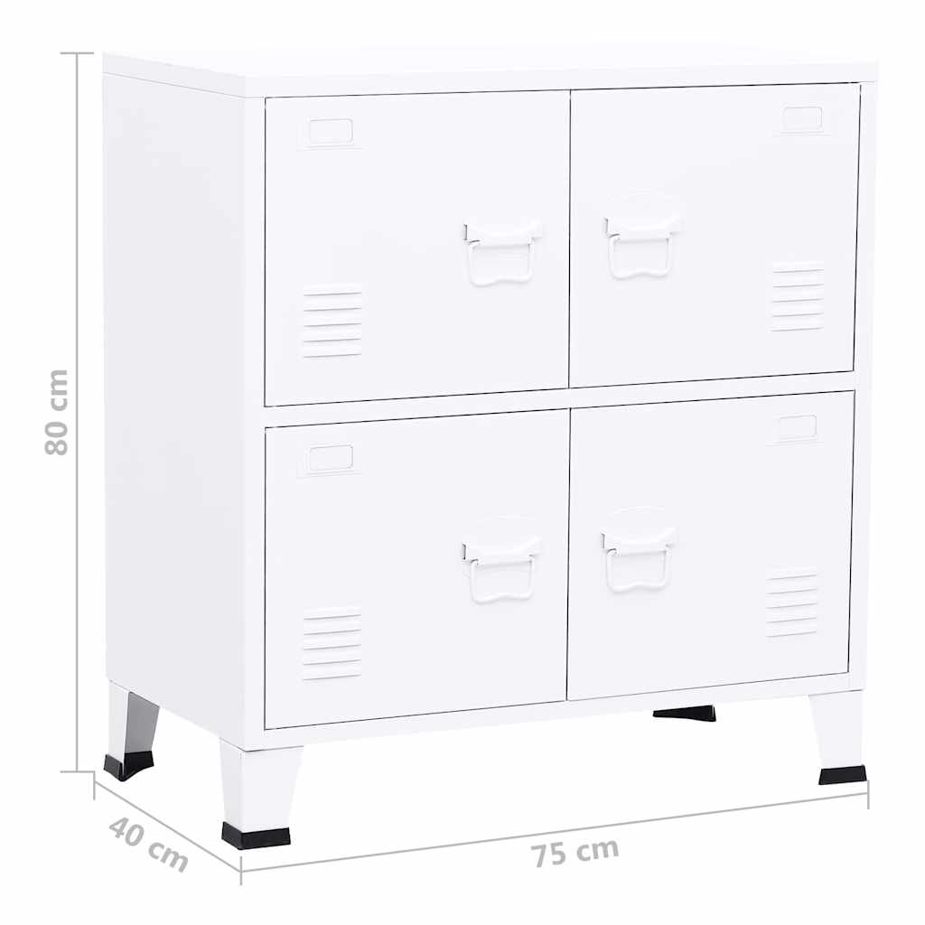 Armadio Classificatore Industriale Bianco 75x40x80 cm Acciaio