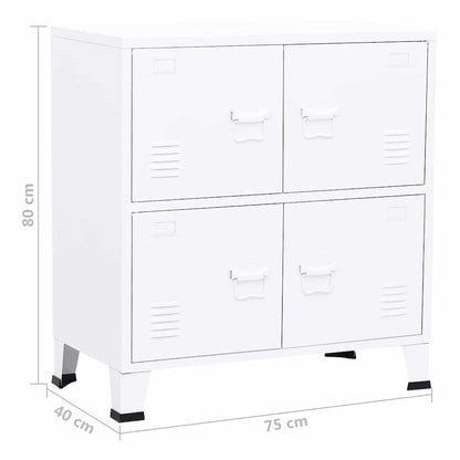 Armadio Classificatore Industriale Bianco 75x40x80 cm Acciaio