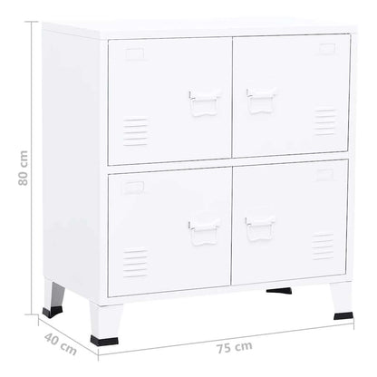 Armadio Classificatore Industriale Bianco 75x40x80 cm Acciaio - homemem39