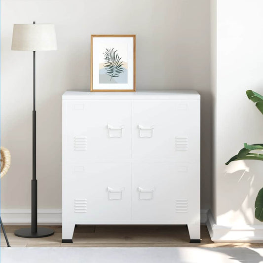 Armadio Classificatore Industriale Bianco 75x40x80 cm Acciaio - homemem39