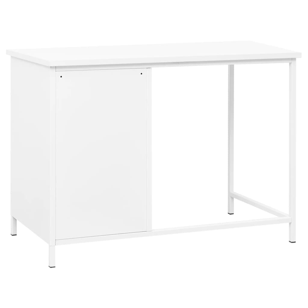 Scrivania Industriale con Cassetti Bianca 105x52x75 cm Acciaio - homemem39