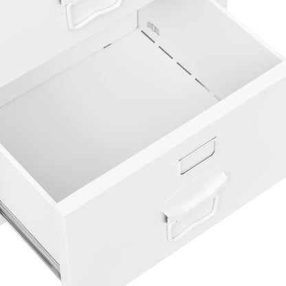 Scrivania Industriale con Cassetti Bianca 105x52x75 cm Acciaio - homemem39