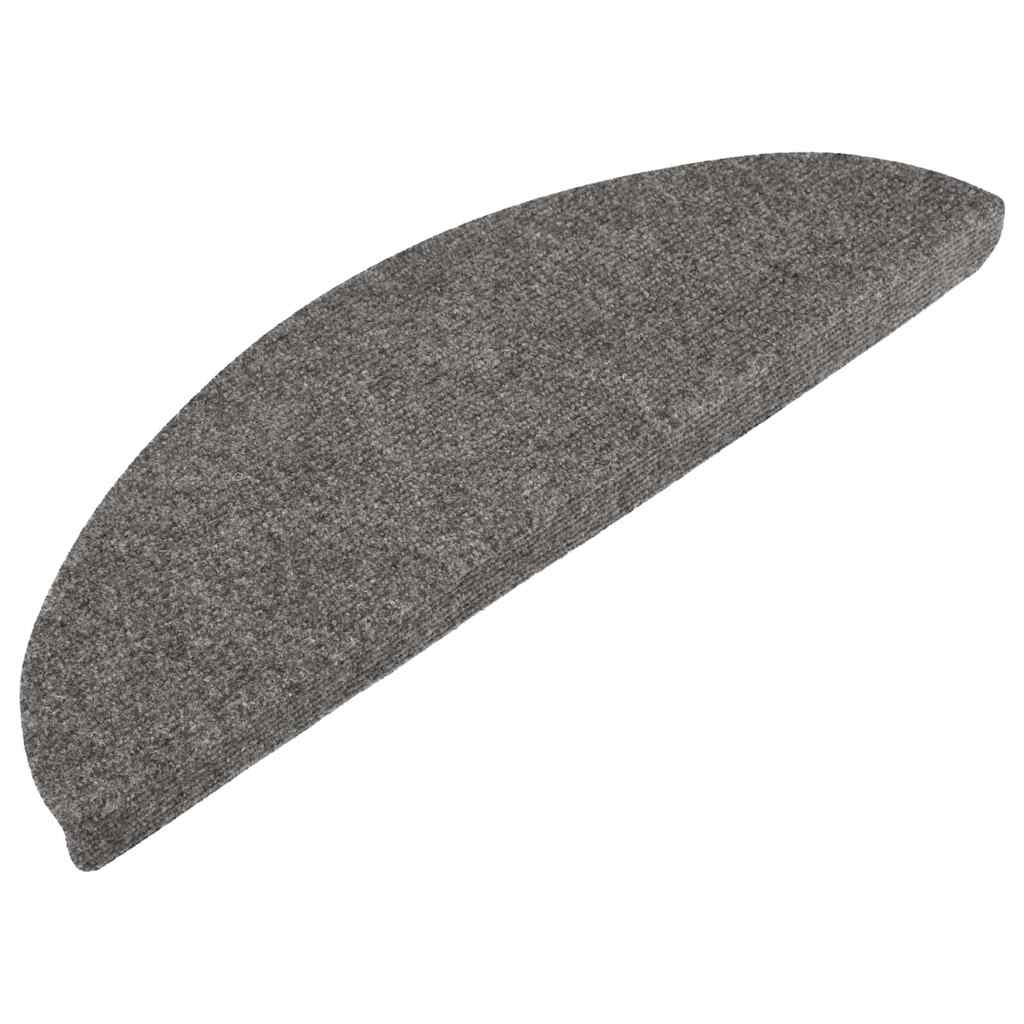 Adhesive Carpets for Stairs 15 pcs 56x17x3 cm Grey