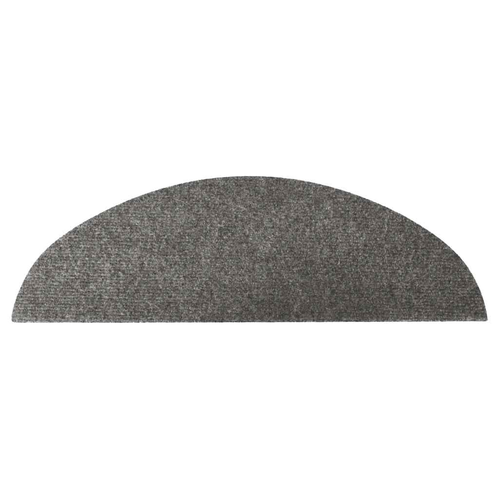 Adhesive Carpets for Stairs 15 pcs 56x17x3 cm Grey