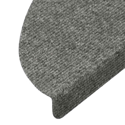 Adhesive Carpets for Stairs 15 pcs 56x17x3 cm Grey