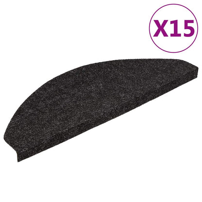 Tappetini Autoadesivi per Scale 15 pz 65x22,5x3,5 cm Antracite - homemem39