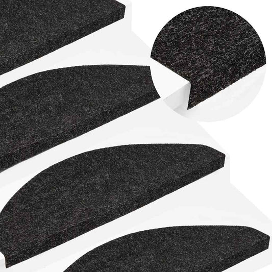 Tappetini Autoadesivi per Scale 15 pz 65x22,5x3,5 cm Antracite - homemem39