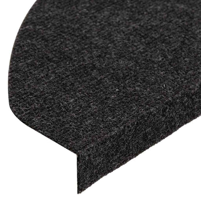 Self-Adhesive Mats for Stairs 15 pcs 65x22.5x3.5 cm Black