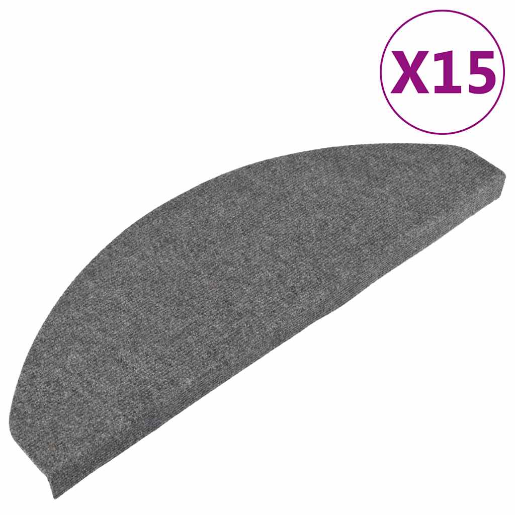 Tappetini Autoadesivi per Scale 15 pz 65x22,5x3,5 cm Grigi - homemem39