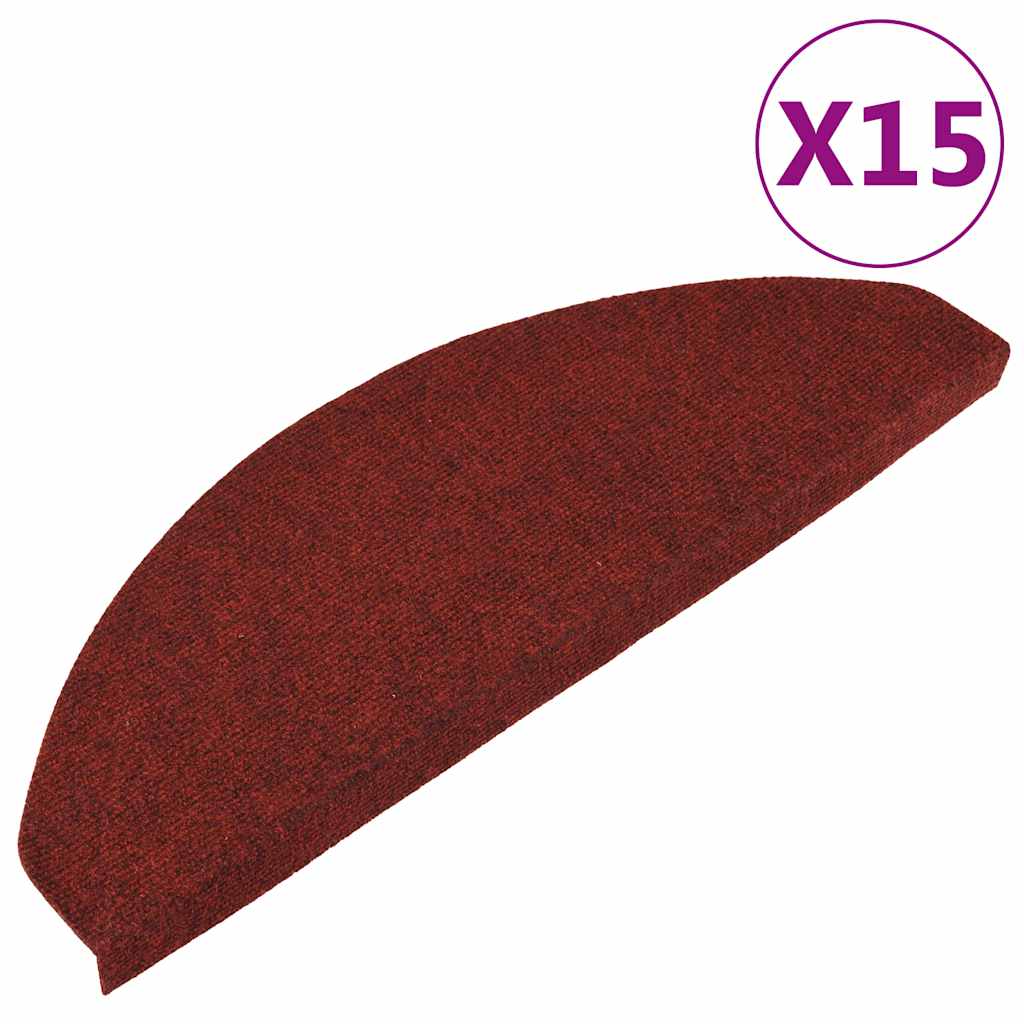 Tappetini Autoadesivi per Scale 15 pz 65x22,5x3,5 cm Rossi - homemem39