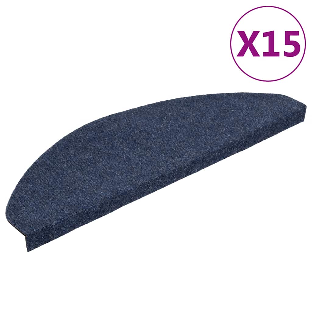 Tappetini Autoadesivi per Scale 15 pz 65x22,5x3,5 cm Blu - homemem39