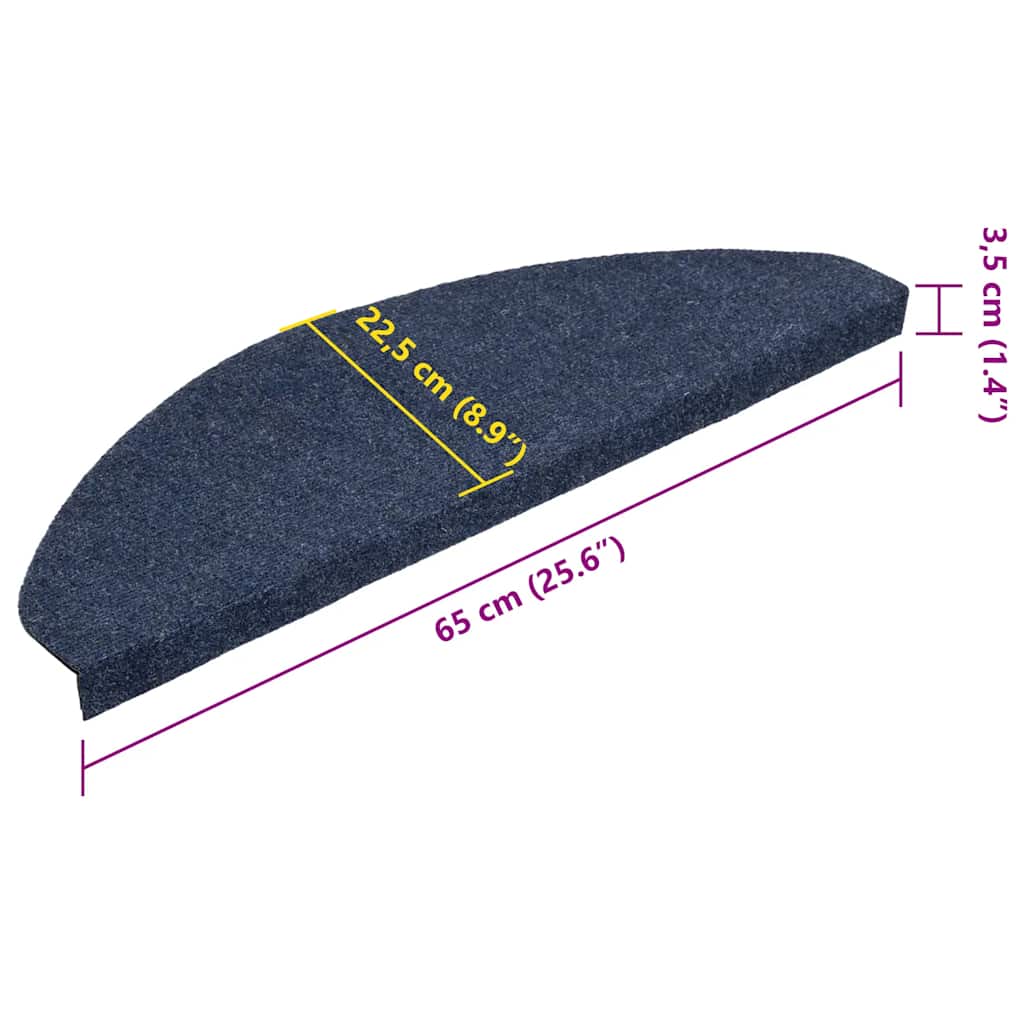 Tappetini Autoadesivi per Scale 15 pz 65x22,5x3,5 cm Blu - homemem39