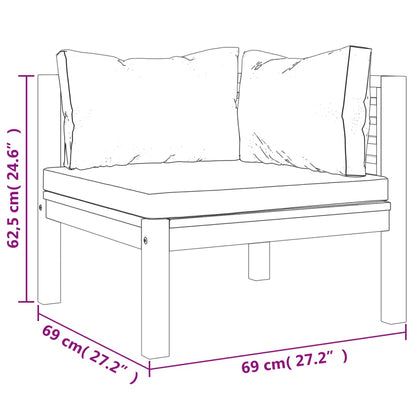 Set Divani da Giardino 4 pz con Cuscini in Massello di Acacia - homemem39