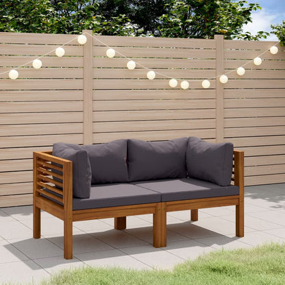Divano da Giardino 2 Posti con Cuscino Legno Massello di Acacia | homemem39