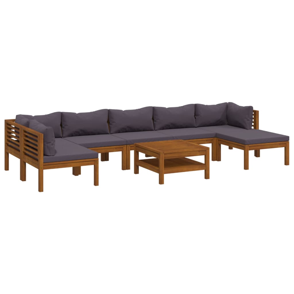 Set Divani da Giardino 8 pz con Cuscini in Massello di Acacia | homemem39