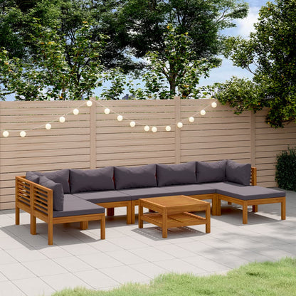 Set Divani da Giardino 8 pz con Cuscini in Massello di Acacia