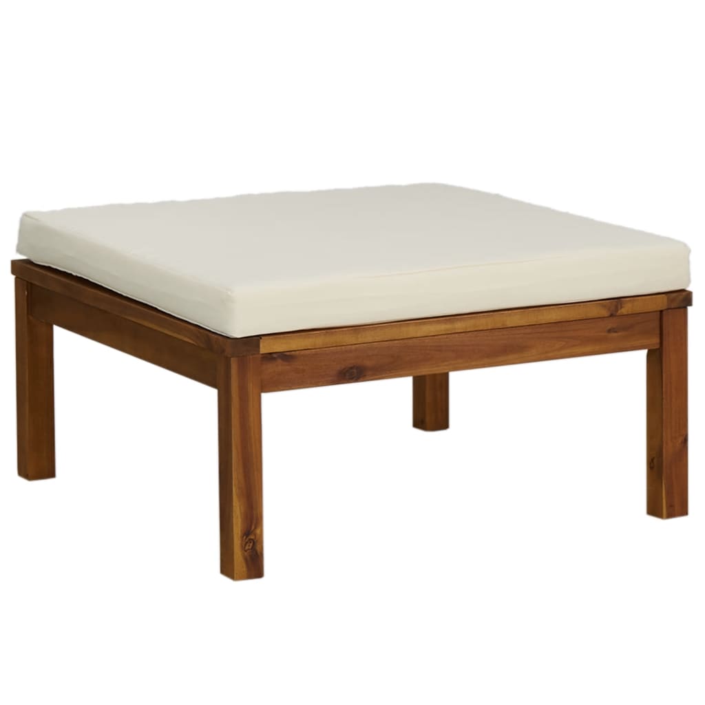 Set Divani da Giardino 9 pz con Cuscini Crema in Legno Acacia | homemem39