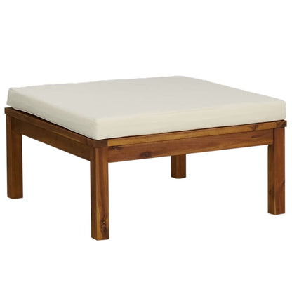 Set Divani da Giardino 9 pz con Cuscini Crema in Legno Acacia | homemem39
