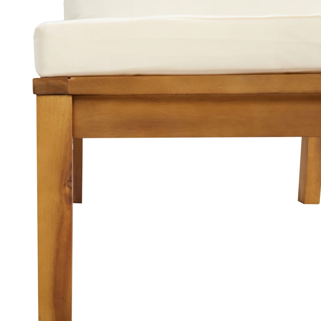 Set Divani da Giardino 7 pz con Cuscini Crema in Legno Acacia | homemem39
