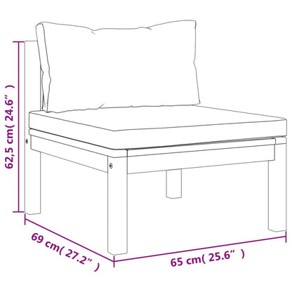 Set Divani da Giardino 5 pz con Cuscini Crema in Legno Acacia | homemem39