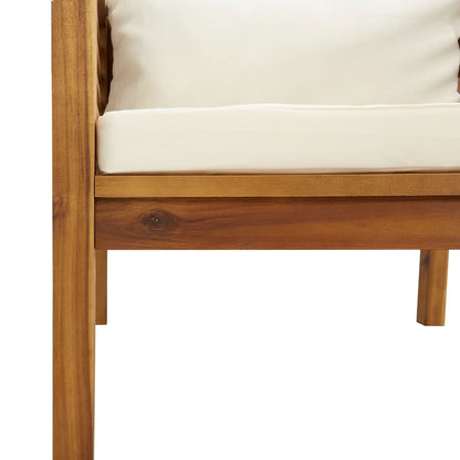 Set Divani da Giardino 7 pz con Cuscini Crema in Legno Acacia | homemem39