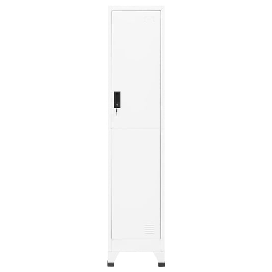 Armadietto con Serratura Bianco 38x45x180 cm in Acciaio | homemem39