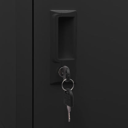 Armadietto con Serratura Nero 38x45x180 cm in Acciaio - homemem39