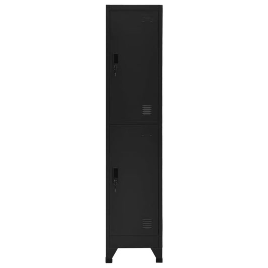 Armadietto con Serratura Nero 38x45x180 cm in Acciaio - homemem39