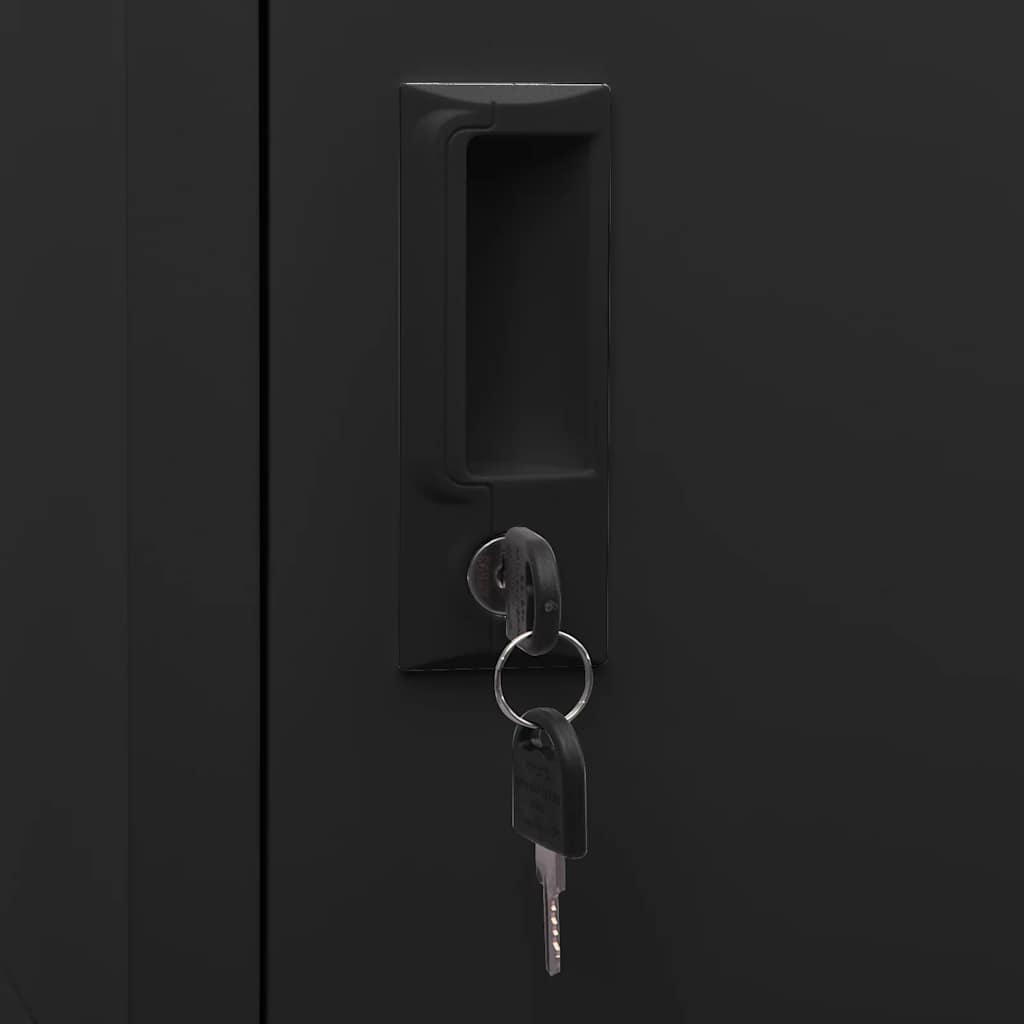 Armadietto con Serratura Nero 38x45x180 cm in Acciaio | homemem39