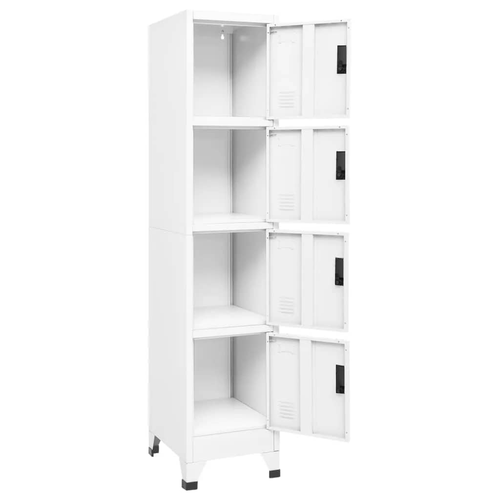 Armadietto con Serratura Bianco 38x45x180 cm in Acciaio | homemem39