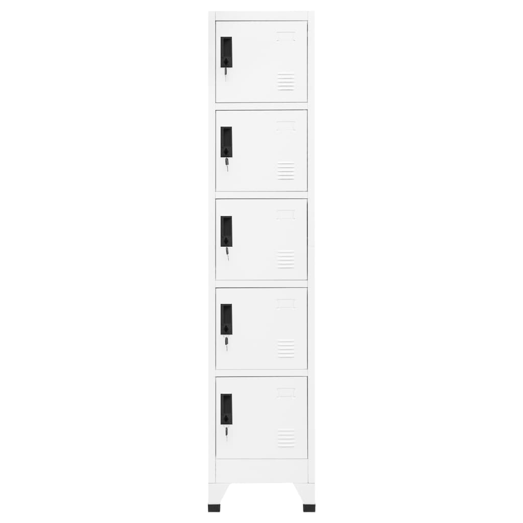 Armadietto con Serratura Bianco 38x40x180 cm in Acciaio | homemem39