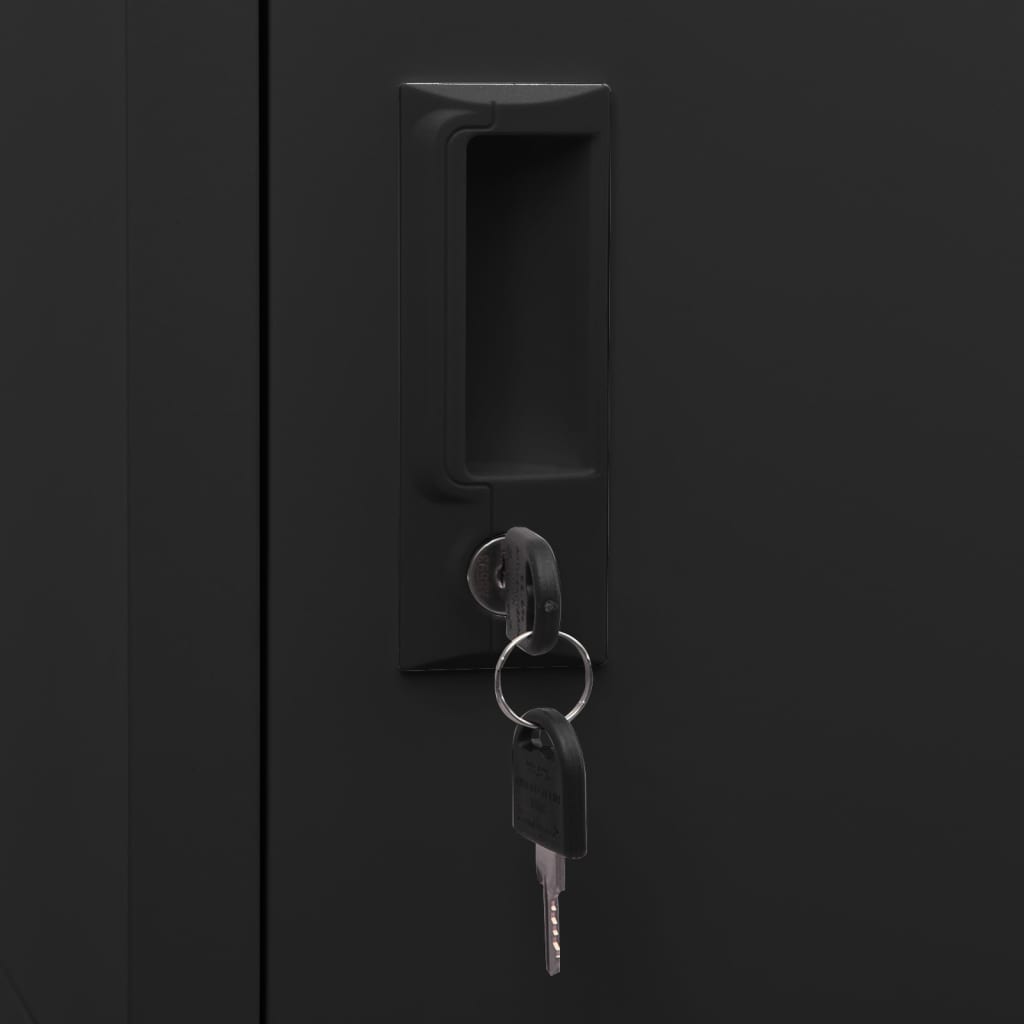 Armadietto con Serratura Nero 38x40x180 cm in Acciaio | homemem39