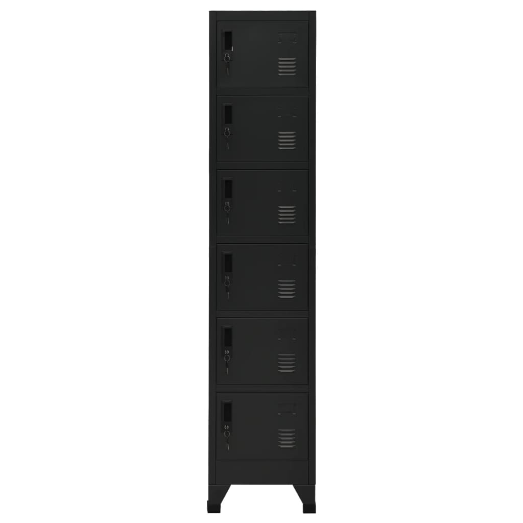 Armadietto con Serratura Nero 38x40x180 cm in Acciaio | homemem39