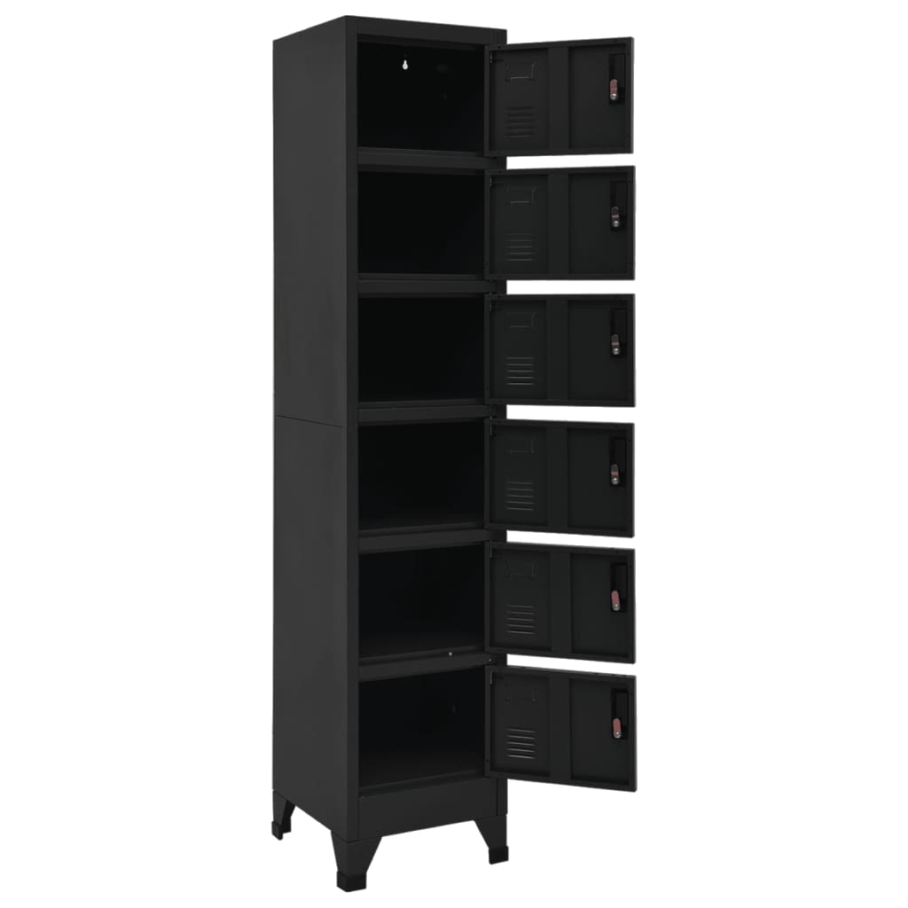 Armadietto con Serratura Nero 38x40x180 cm in Acciaio | homemem39