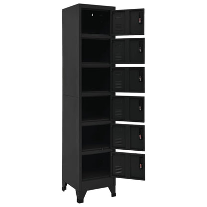 Armadietto con Serratura Nero 38x40x180 cm in Acciaio | homemem39