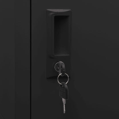 Armadietto con Serratura Nero 38x40x180 cm in Acciaio | homemem39