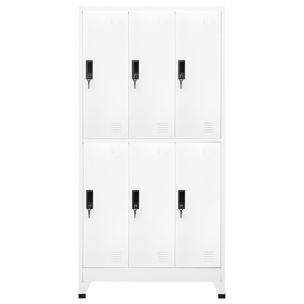 Armadietto con Serratura Bianco 90x45x180 cm in Acciaio | homemem39